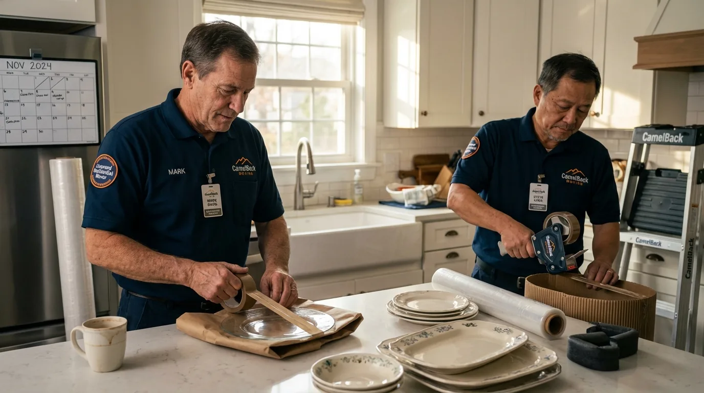 Professional crew packing kitchen dishware in Gallatin, TN
